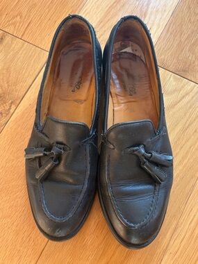 Black Leather Tassel Loafers